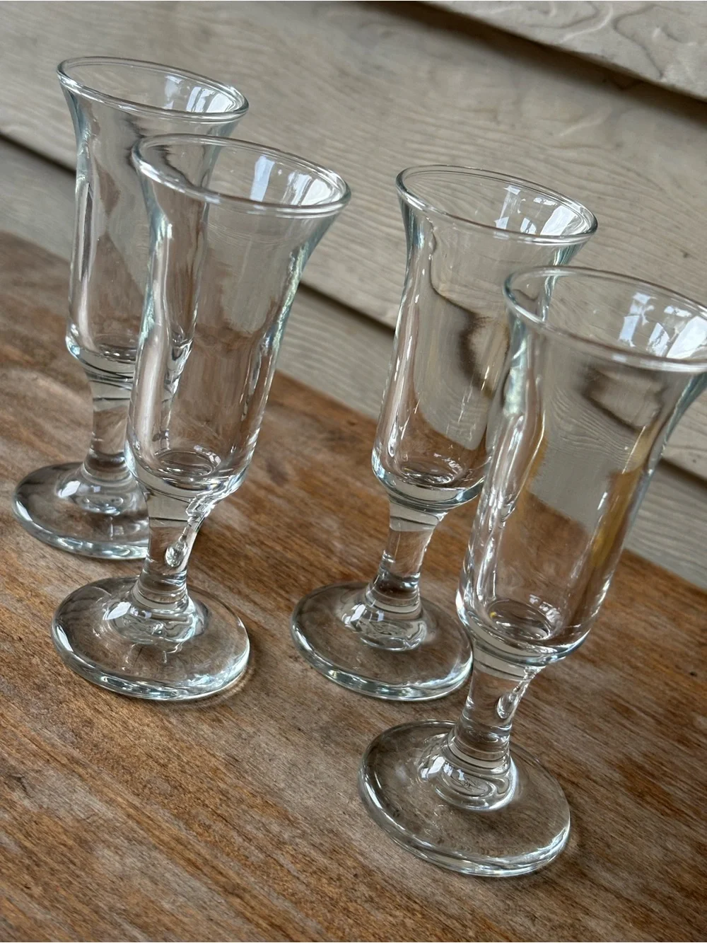 VTG Libbey Glass Co. mini clear cordial glasses designed for spirits